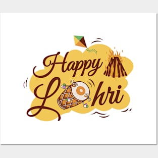 Happy Lohri Punjabi Sikh Festival Posters and Art